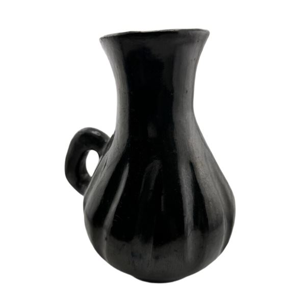 Santa Clara Pueblo Tewa Blackware Melon Pitcher