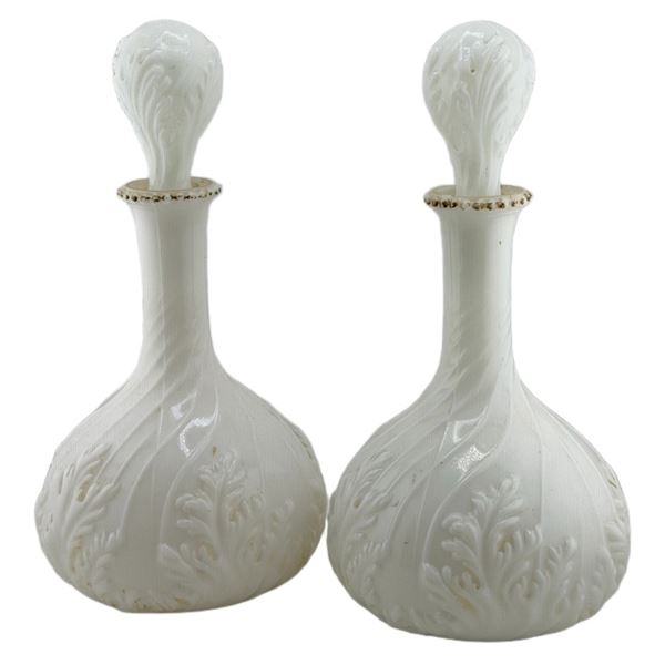 Victorian Milk Glass Decanters