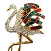 Image 3 : Figural Flamingo Gold Tone Rhinestone Brooch Pair