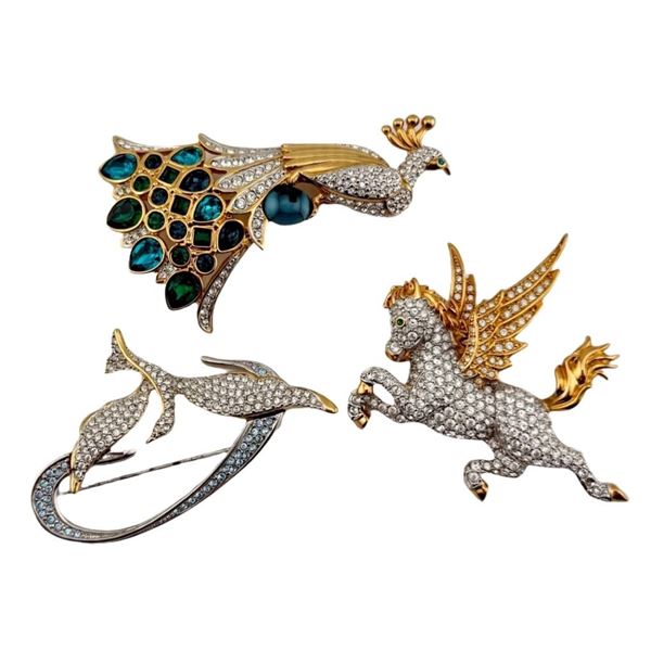 Swarovski Crystal Figural Animal Brooch Lot