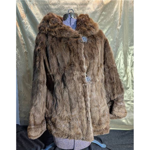 Fur Coat With Button Closures in Womans Small/Medium