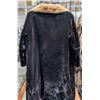 Image 2 : Black Fur Coat with Beige Collar and Button Closures, Size ~Medium/Large