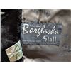 Image 4 : Black Fur Coat with Beige Collar and Button Closures, Size ~Medium/Large