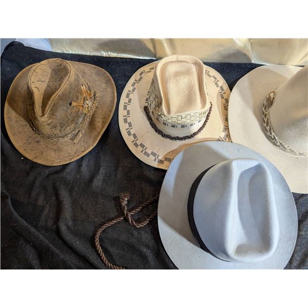 7 Cowboy Hats in Mixed Styles and Materials