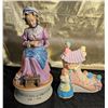 Image 1 : Two Vintage Music Box Figures: 1776-1976 and Old Woman in a Shoe