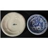 Image 1 : Two Porcelain Bowls: Floral Border and Blue Willow Pattern