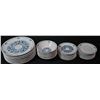Image 2 : Complete Blue Floral and Goose Ceramic Dinnerware and Canister Set