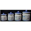 Image 4 : Complete Blue Floral and Goose Ceramic Dinnerware and Canister Set