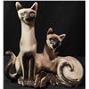 Image 1 : Mid-Century Ceramic Siamese Cat Couple TV Lamp, 13 x 13 Inches