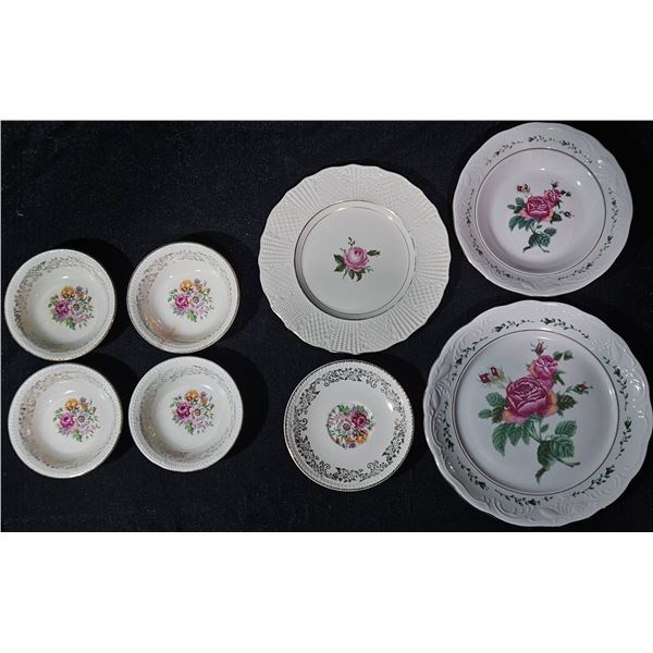 Floral Dinnerware and Cutlery with Mixed Designs