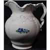 Image 1 : Decorative Ceramic Pitcher With Hand-Painted Blue Rose Detail, 10 x 8 Inches