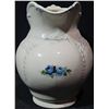 Image 2 : Decorative Ceramic Pitcher With Hand-Painted Blue Rose Detail, 10 x 8 Inches