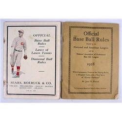 LOT OF 2 C. 1920'S OFFICIAL BASEBALL RULES BOOKLET
