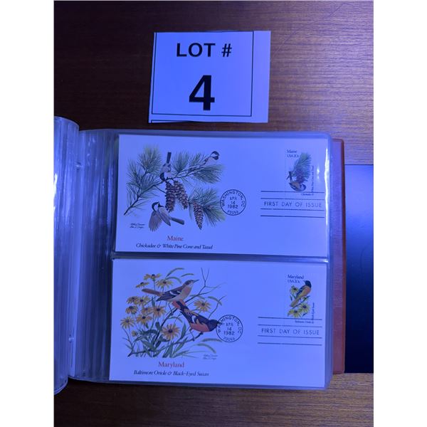USPS FIRST DAY COVER COLLECTION PAPER BIRDS & FLOWERS OF THE 50 STATES ALBUM 1982