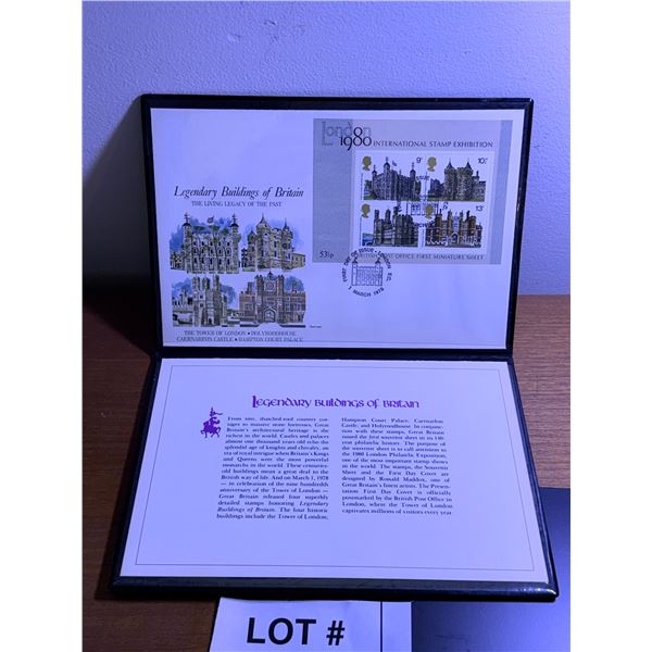 GREAT BRITAIN FIRST DAY COVER PAPER LEGENDARY BUILDINGS OF BRITAIN LONDON 1980 STAMP EXHIBITION 1978