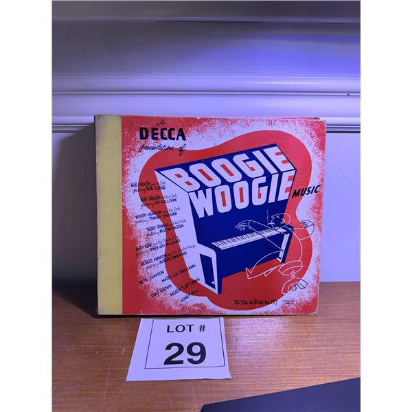 DECCA BOOGIE WOOGIE MUSIC ALBUM PAPERBOARD COVER DECCA ALBUM NO. 13