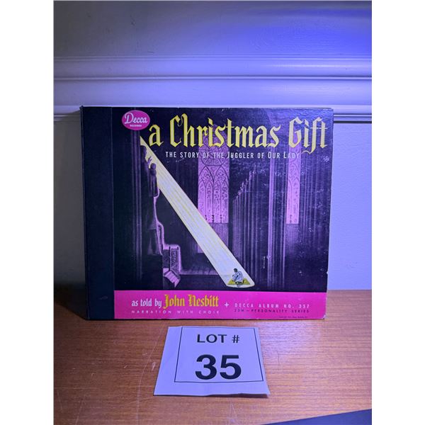 DECCA RECORDS SPOKEN WORD ALBUM BOX SET CARDBOARD COVER 'A CHRISTMAS GIFT' DECCA ALBUM NO. 357 1943