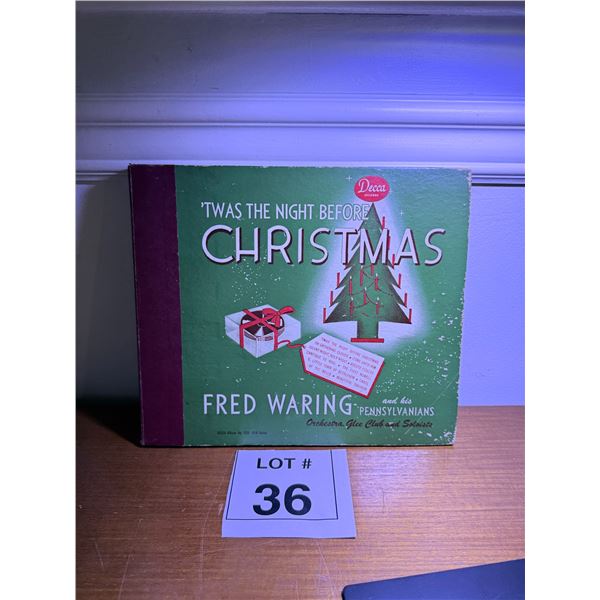 DECCA RECORDS 78 RPM ALBUM 'TWAS THE NIGHT BEFORE CHRISTMAS' FRED WARING & HIS PENNSYLVANIANS ILLUST