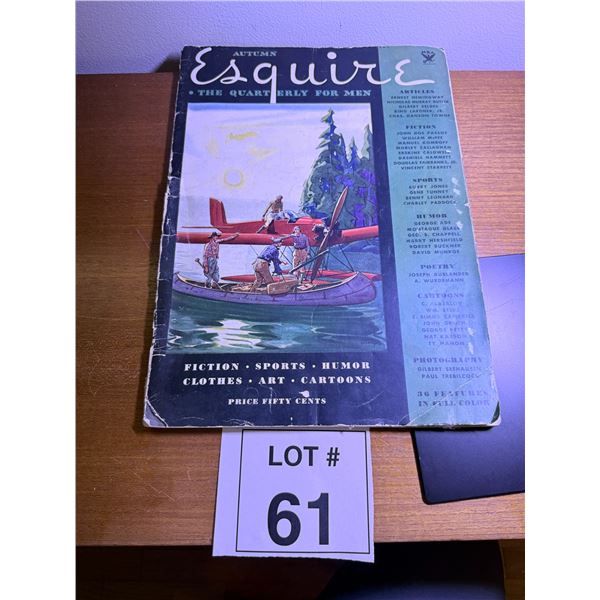 ESQUIRE MAGAZINE PAPER AUTUMN ISSUE AVIATION COVER ART 1933