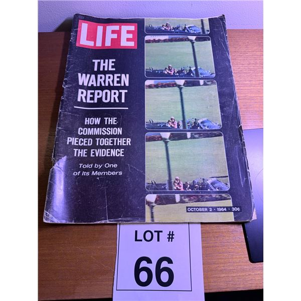 LIFE MAGAZINE PAPER MAGAZINE THE WARREN REPORT COVER OCTOBER 2, 1964