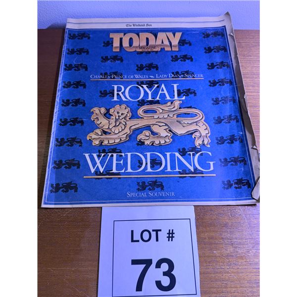 THE WEEKEND SUN TODAY MAGAZINE PAPER ROYAL WEDDING SPECIAL SOUVENIR JULY 25 1981