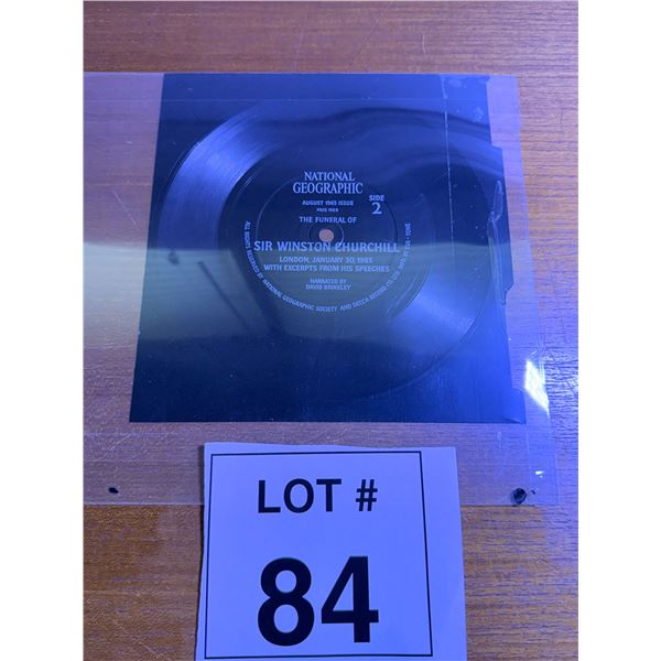 NATIONAL GEOGRAPHIC VINYL RECORD THE FUNERAL OF SIR WINSTON CHURCHILL SIDE 2 AUGUST 1965