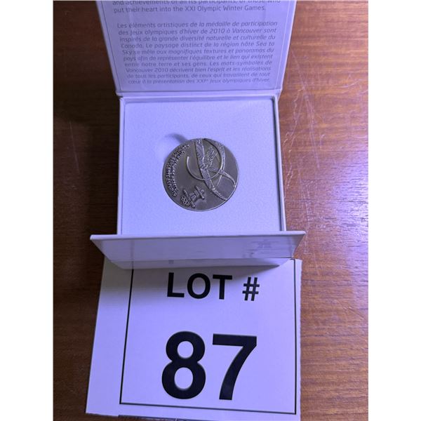 VANCOUVER 2010 OLYMPIC WINTER GAMES PARTICIPATION MEDAL METAL PRESENTATION BOXED