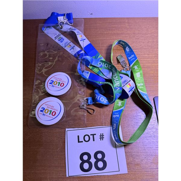 VANCOUVER 2010 OLYMPICS LANYARD SET FABRIC OFFICIAL SUPPORTER DESIGN 2010
