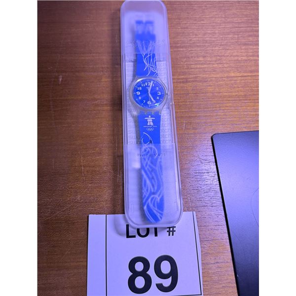 SWATCH WRISTWATCH PLASTIC CASE VANCOUVER 2010 OLYMPICS GRAPHIC STRAP 2010