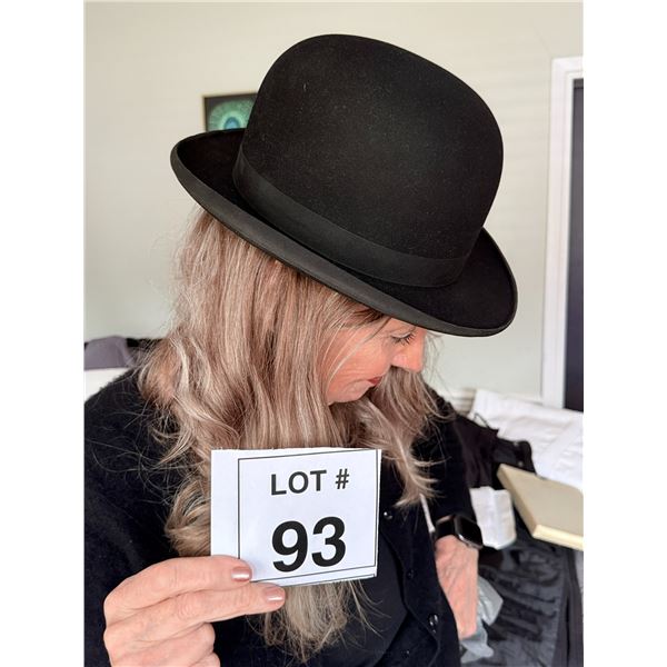 VAN KIRK BOWLER HAT FELT BLACK DERBY STYLE