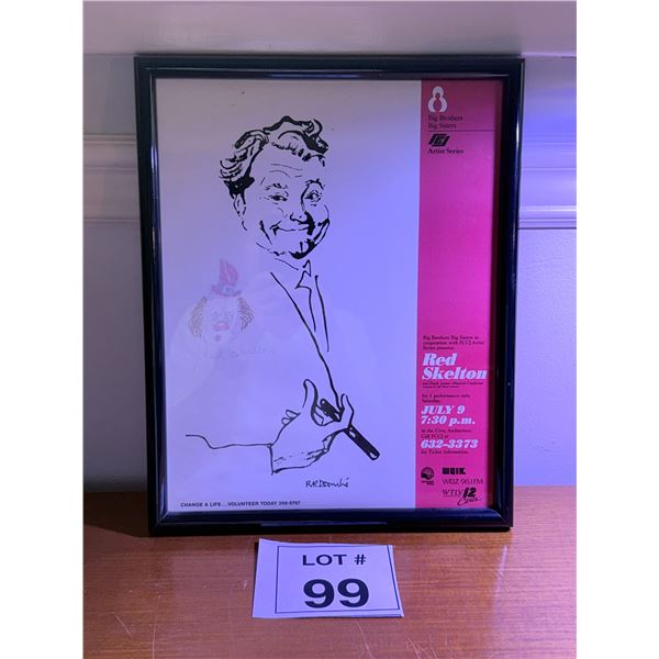 BIG BROTHERS BIG SISTERS FRAMED POSTER PAPER ARTIST SERIES RED SKELTON EVENT PROMOTION