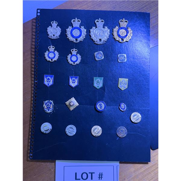 ONTARIO PROVINCIAL POLICE AUXILIARY BADGE LOT METAL ENAMEL CREST INSIGNIA GROUP