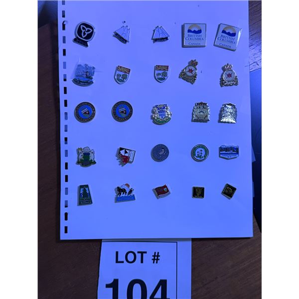 SOUVENIR LAPEL PIN LOT ENAMEL CANADIAN PROVINCES & TERRITORIES