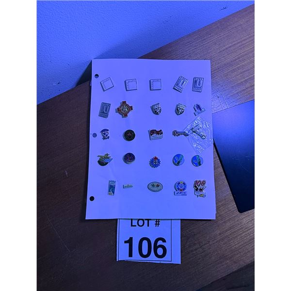 SOUVENIR LAPEL PIN LOT ENAMEL ASSORTED LOGOS INCLUDING DISNEY 100 YEARS OF MAGIC AND FIS 2015