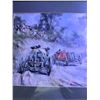 Image 2 : FRAMED ART PRINT PAPER HORSE-DRAWN CART RACE SCENE