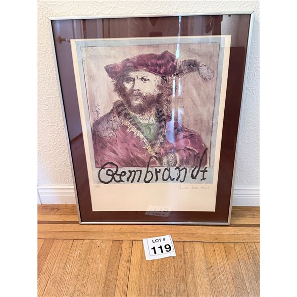 PAMELA DON HAMPT REMBRANDT PRINT PAPER FRAMED PORTRAIT 1976