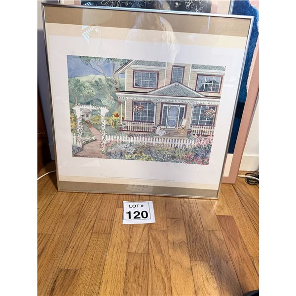 FRAMED PRINT PAPER WATERCOLOUR-STYLE DOWNING HUNTER