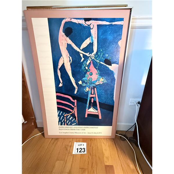 LOS ANGELES COUNTY MUSEUM OF ART EXHIBITION POSTER PAPER FRAMED IMPRESSIONIST AND POST-IMPRESSIONIST