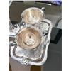 Image 6 : SERVING TRAY SET SILVERPLATE EMBOSSED SCROLLED DESIGNS