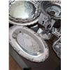 Image 9 : SERVING TRAY SET SILVERPLATE EMBOSSED SCROLLED DESIGNS