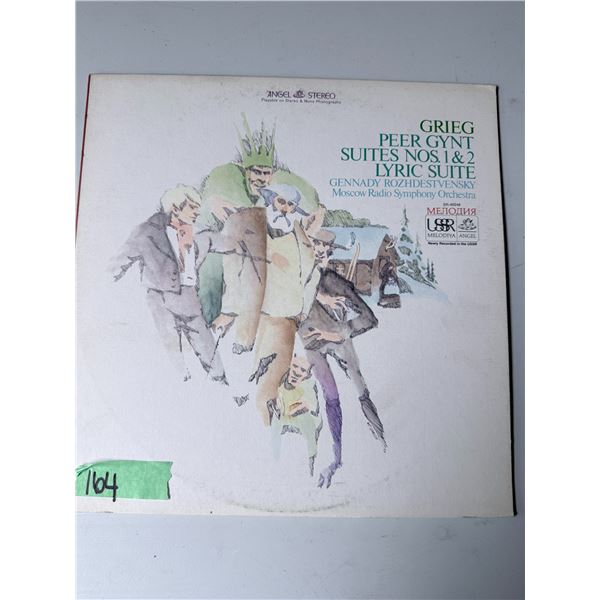 ANGEL STEREO VINYL RECORD ALBUM GRIEG PEER GYNT SUITES NOS. 1 & 2 LYRIC SUITE USSR MELODIYA PRESSING