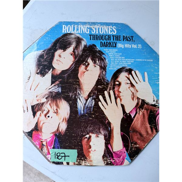 ROLLING STONES RECORD ALBUM  PRINTED CARDBOARD OCTAGON SHAPE THROUGH THE PAST DARKLY BIG HITS VOL. 2