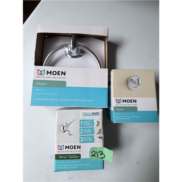 MOEN BATHROOM ACCESSORY SET CHROME FINISH ASPEN & DARCY  BRAND NEW