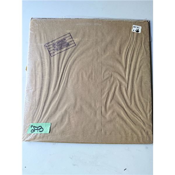 VINYL RECORD LED ZEPPELIN BROWN PAPER WRAP IN THROUGH THE OUT DOOR STAMPED COVER
