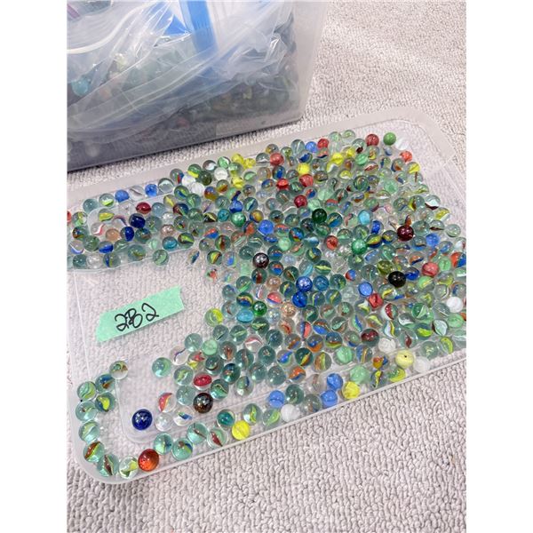 VINTAGE MARBLES UNKNOWN GLASS MIXED COLORS LARGE LOT