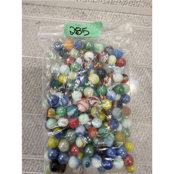 VINTAGE MARBLES UNKNOWN GLASS MIXED STYLES BULK LOT IN ZIP BAG