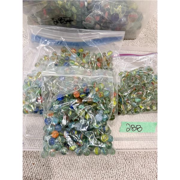 VINTAGE MARBLES UNKNOWN GLASS MIXED COLORS BAGGED LOT