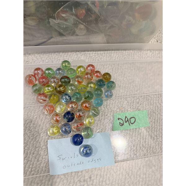 VINTAGE MARBLES UNKNOWN GLASS SWIRL DESIGN GROUP LOT