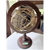 Image 1 : ARMILLARY SPHERE  MAKER METAL AND WOOD CELESTIAL RINGS WITH ZODIAC/TEMPERATURE MERIDIAN SCALE