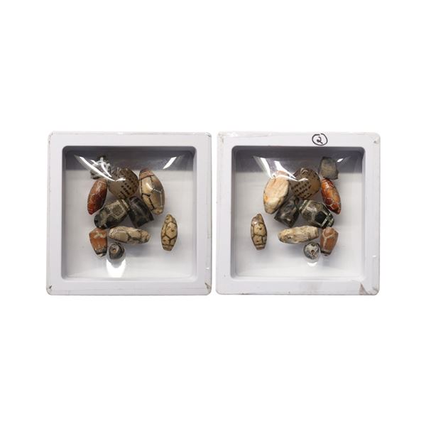 Ancient, Etched Beads, Quartz & Carnelian Bead(2nd - 3rd Century BC), 10 Beads